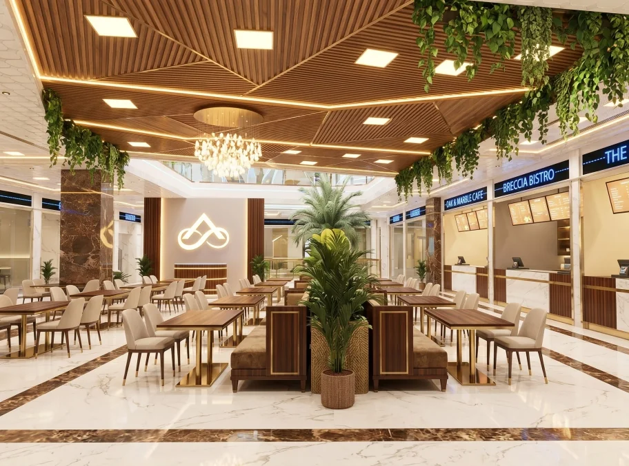 Fine dining restaurant interior at Ashoak Mall