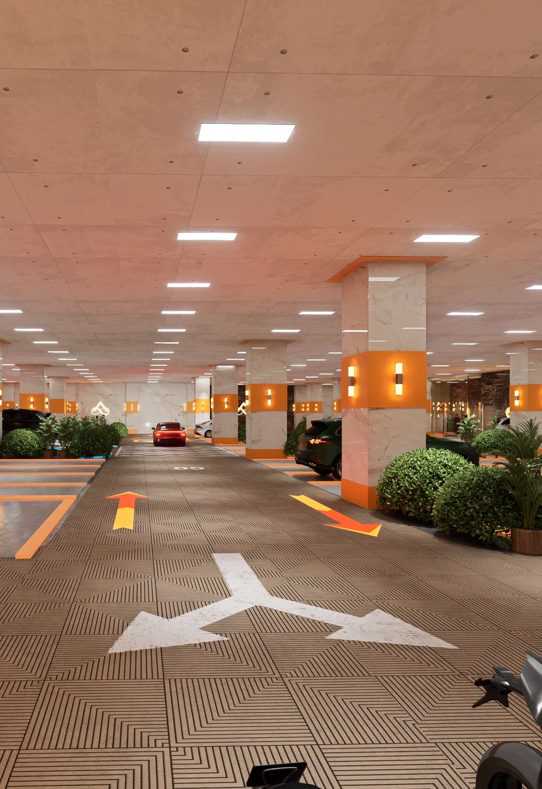 Secure basement parking at Ashoak Mall