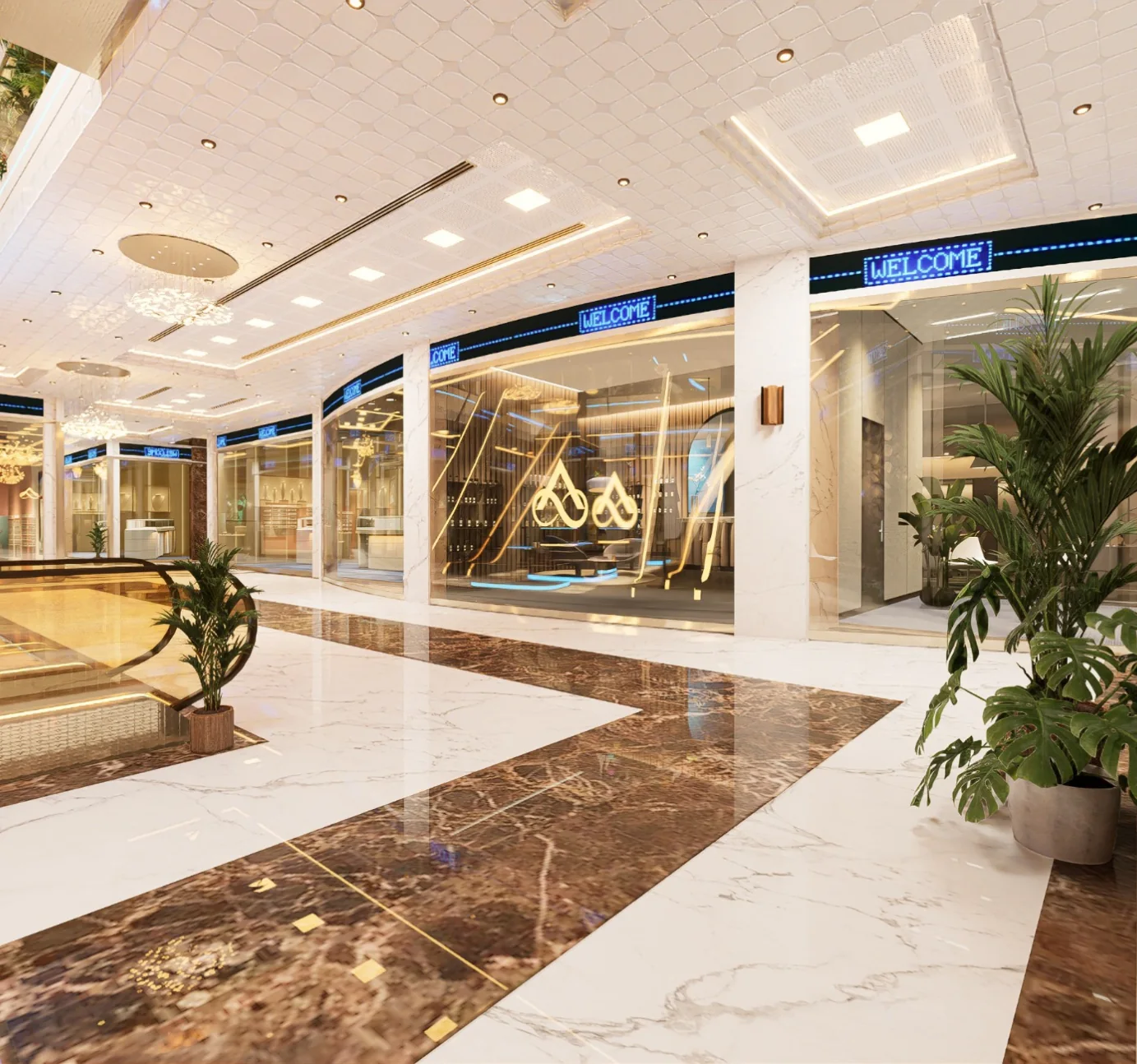 Retail corridor beside the atrium